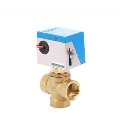 Electric Water Diverter 3-Way Control Motorized Zone Valve for DN20 Brass Fan Coil Unit