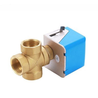 Electric Water Diverter 3-Way Control Motorized Zone Valve for DN20 Brass Fan Coil Unit