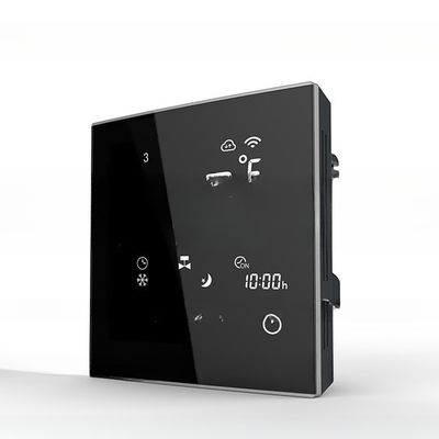 Full Touch Screen Thermostat for Programmable Heating and Cooling of Fan Coil Unit
