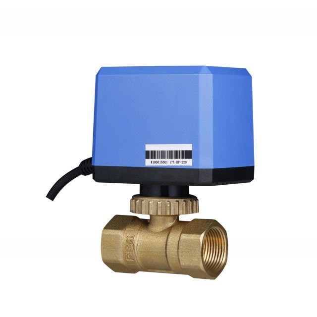Fan Coil Electric Actuated Spring Return Actuator DN50 Brass 3 Way Motorized Ball Valve